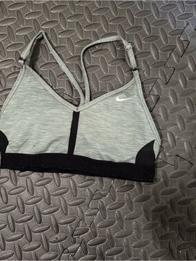 Nike Gray and Black Racerback Sports Bra
